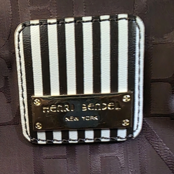 Henri Bendel West 57th Blue Leather Laptop Bag With Crossbody Strap & Lock - Picture 12 of 15